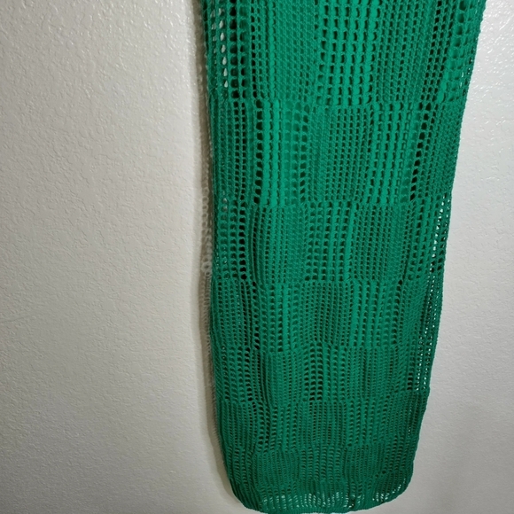 Joie Normandy Open-Knit Cotton Midi Dress Green Sz S - Picture 5 of 10